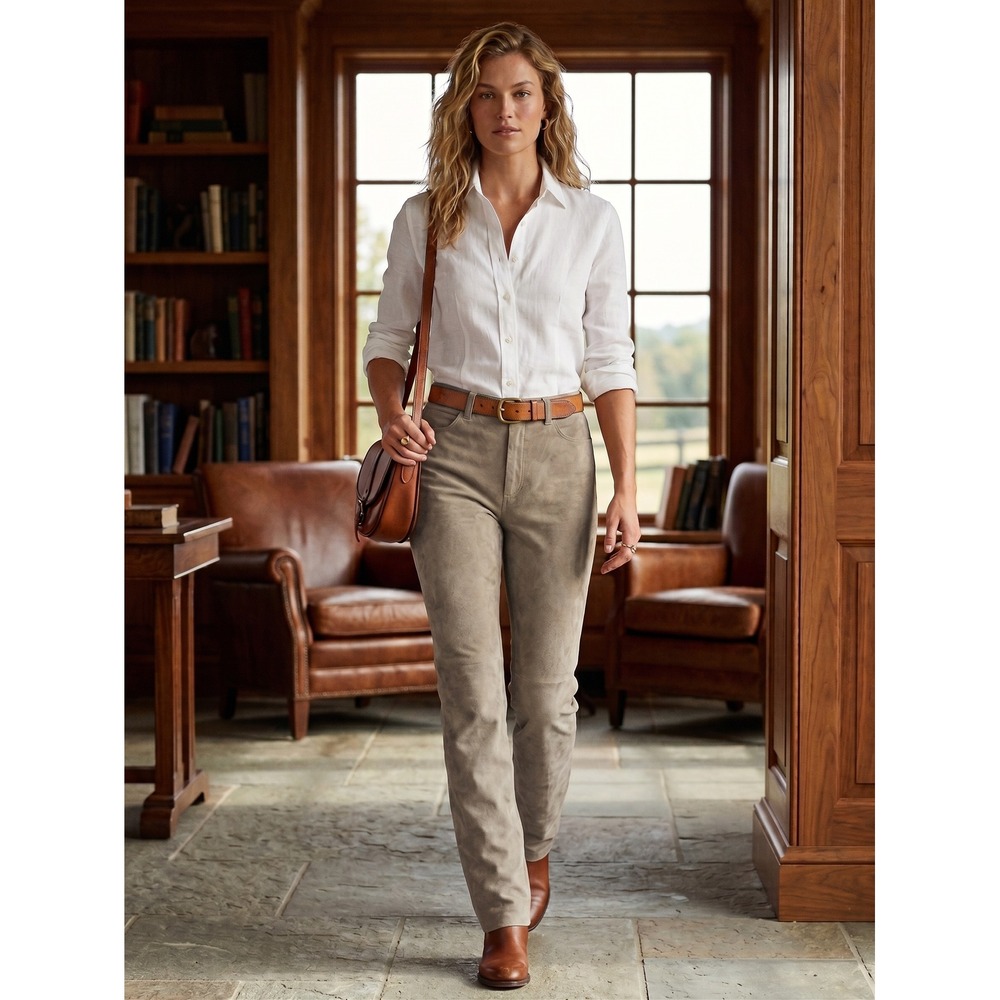 Lauren Ralph Lauren Leather Pants 8 Western Boho Minimalist Luxury